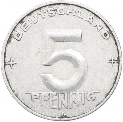 5 пфеннигов 1952 года A Восточная Германия (ГДР)