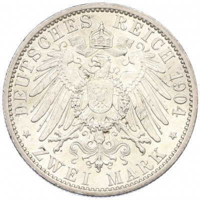 2 марки 1904 года Германия (Мекленбург-Шверин) «Свадьба Герцога Фридриха Франца IV»