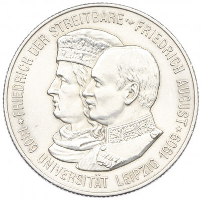 2 марки 1909 года Германия (Саксония) «500 лет Лейпцигскому университету»