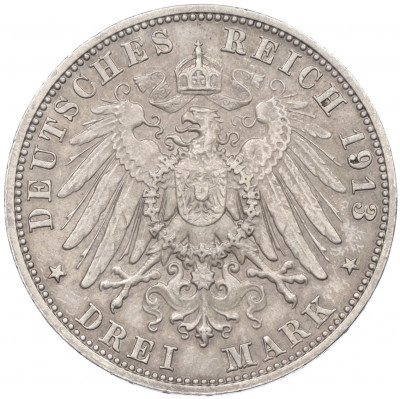 3 марки 1913 года Германия (Саксония) «100 лет Битве народов»