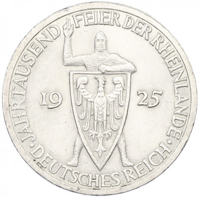 3 рейхсмарки 1925 года A Германия «Тысячелетие Рейнланда»