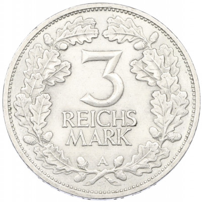 3 рейхсмарки 1925 года A Германия «Тысячелетие Рейнланда»