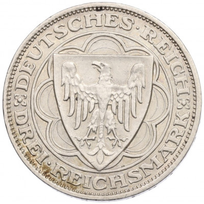 3 рейхсмарки 1927 года A Германия «100 лет Бремерхафену»