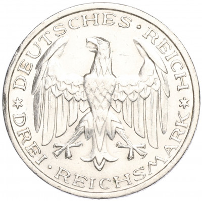 3 рейхсмарки 1927 года Германия «400 лет Марбургскому университету имени Филиппа»