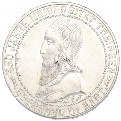 3 рейхсмарки 1927 года Германия «450 лет Тюбингенскому университету»