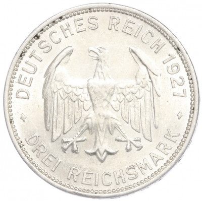 3 рейхсмарки 1927 года Германия «450 лет Тюбингенскому университету»