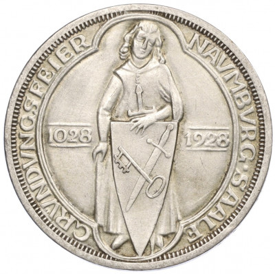 3 рейхсмарки 1928 года Германия «900 лет Наумбургу»