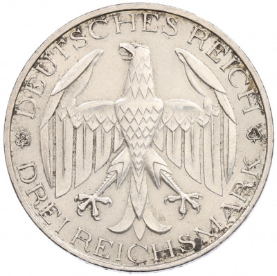 3 рейхсмарки 1929 года А Германия «Объединение Вальдека и Пруссии»