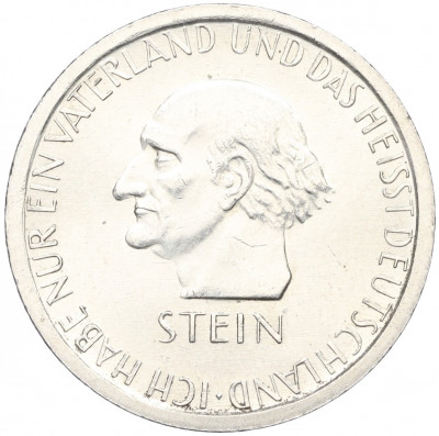 3 рейхсмарки 1931 года Германия «100 лет со дня смерти Генриха фом Штейна»