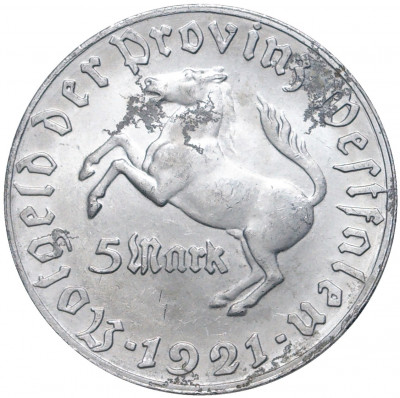 5 марок 1921 года Германия — Вестфалия (Нотгельд)