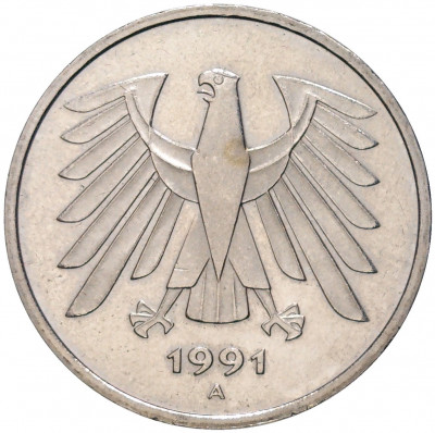 5 марок 1991 года А Германия