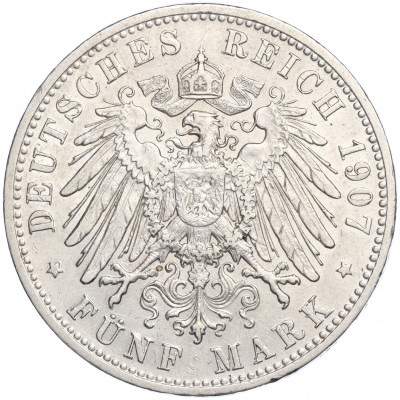 5 марок 1907 года D Германия (Бавария)