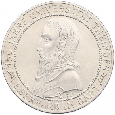 5 рейхсмарок 1927 года Германия «450 лет Тюбингенскому университету»