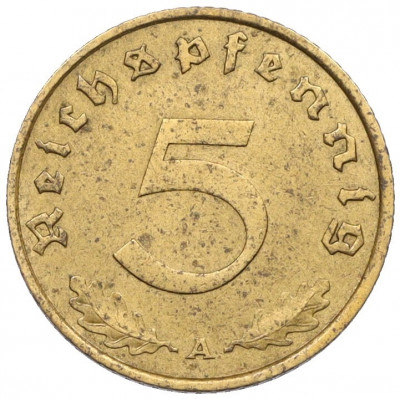 5 рейхспфеннигов 1938 года А Германия