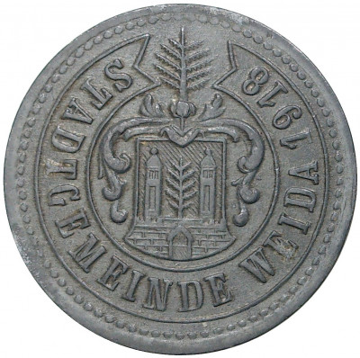 50 пфеннигов 1918 года Германия — город Вайда (Нотгельд)