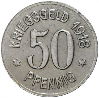 50 пфеннигов 1918 года Германия — город Зиген (Нотгельд)