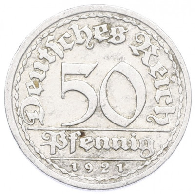 50 пфеннигов 1921 года J Германия