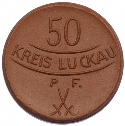 50 пфеннигов 1921 года Германия — город Луккау (Нотгельд)