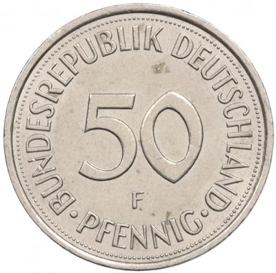 50 пфеннигов 1983 года F Западная Германия (ФРГ)
