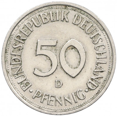 50 пфеннигов 1989 года D Западная Германия (ФРГ)