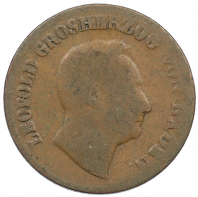 1 крейцер 1849 года Баден