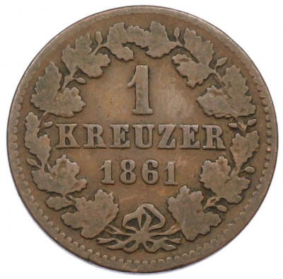 1 крейцер 1861 года Нассау