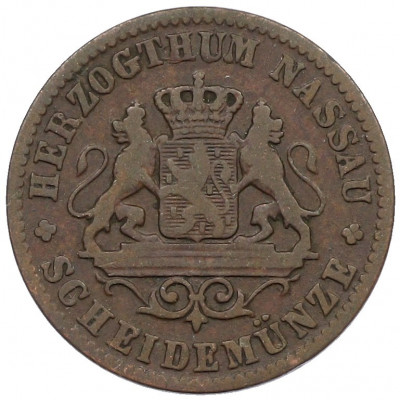 1 крейцер 1862 года Нассау