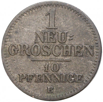 1 новый грош (10 пфеннигов) 1861 года Саксония
