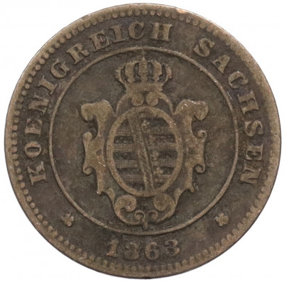 1 новый грош / 10 пфеннигов 1863 года Саксония