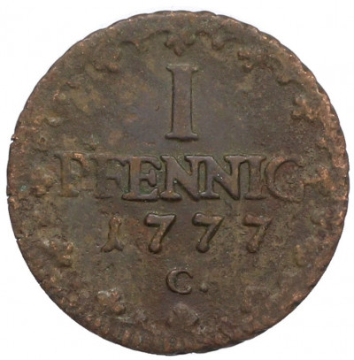 1 пфенниг 1777 года C Саксония