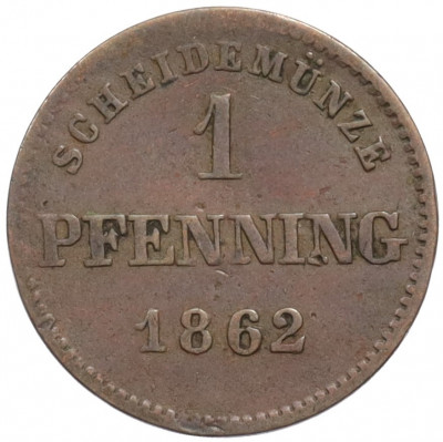 1 пфенниг 1862 года Бавария