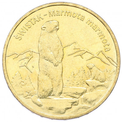 2 злотых 2006 года Польша «Всемирная природа — Сурок»