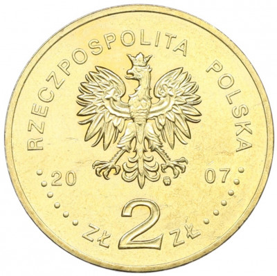 2 злотых 2007 года Польша «750 лет городу Краков»