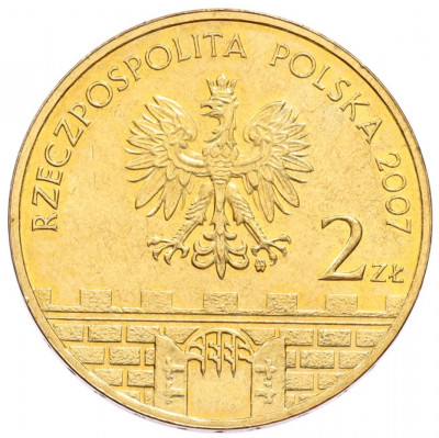 2 злотых 2007 года Польша «Древние города Польши — Гожув-Велькопольский»