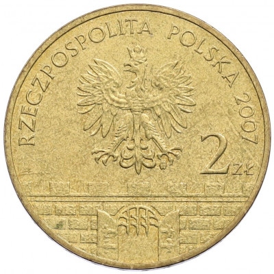 2 злотых 2007 года Польша «Древние города Польши — Ломжа»