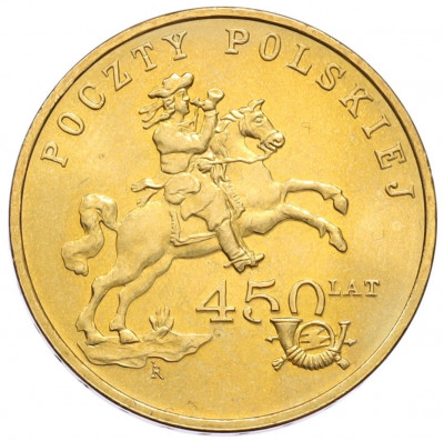 2 злотых 2008 года Польша «450 лет польской почтовой службе»