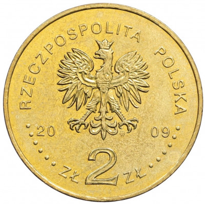 2 злотых 2009 года Польша «25 лет со дня смерти блаженного Ежи Попелушко»