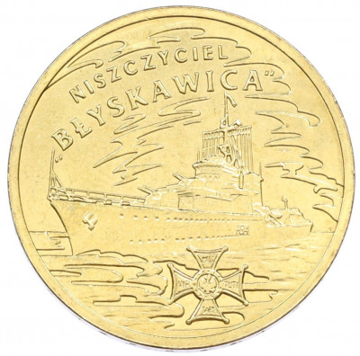 2 злотых 2012 года Польша «Польские суда — Эсминец Молния»