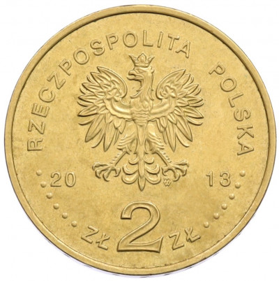 2 злотых 2013 года Польша «Польские суда — Ракетный эсминец Варшава»