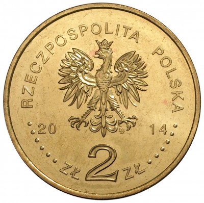 2 злотых 2014 года Польша «100 лет со дня рождения Яна Карского»