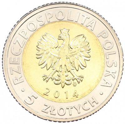 5 злотых 2014 года Польша «25 лет свободе»