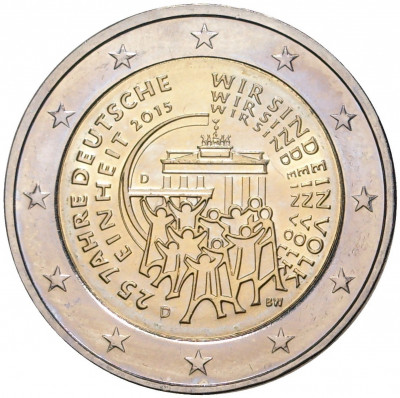 2 евро 2015 года D Германия «25 лет объединению Германии»
