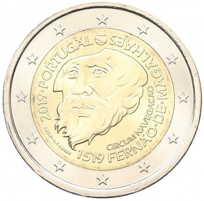 2 евро 2019 года Португалия «500 лет кругосветному плаванию Магеллана»