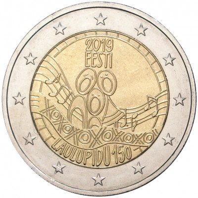 2 евро 2019 года Эстония «150 лет первому Эстонскому празднику песни»