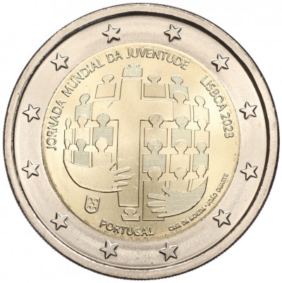 2 евро 2023 года Португалия «Всемирный день молодежи в Лиссабоне 2023»