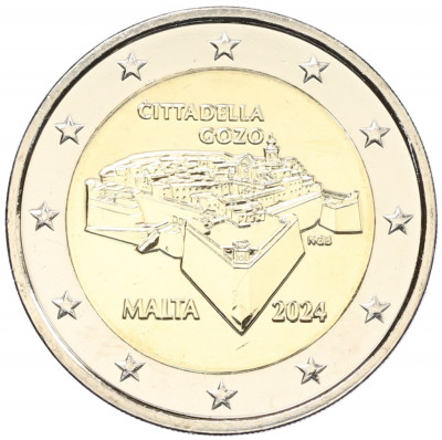2 евро 2024 года Мальта «Мальтийские стены — Цитадель Гозо»