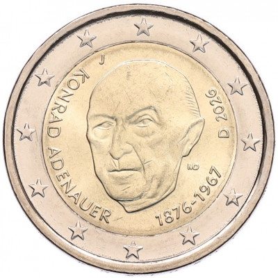 2 евро 2026 года J Германия «Конрад Аденауэр»