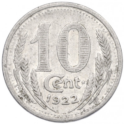 10 сантимов 1922 года Франция — департамент Эр и Луар (Нотгельд)