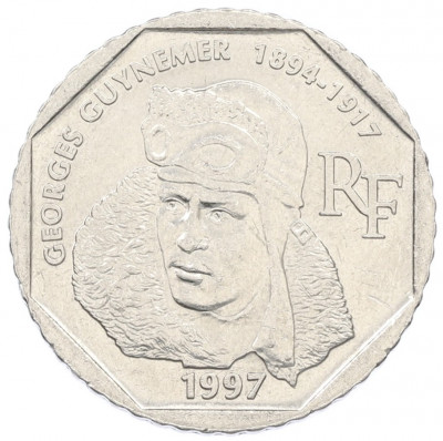 2 франка 1997 года Франция «80 лет со дня смерти Жоржа Гинемера»
