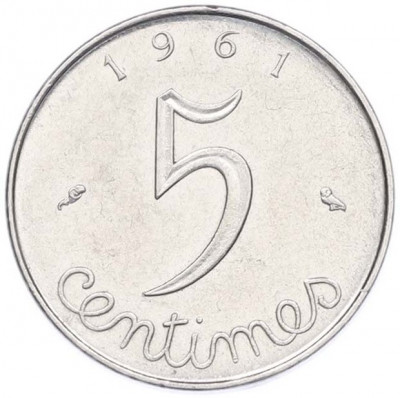5 сантимов 1961 года Франция